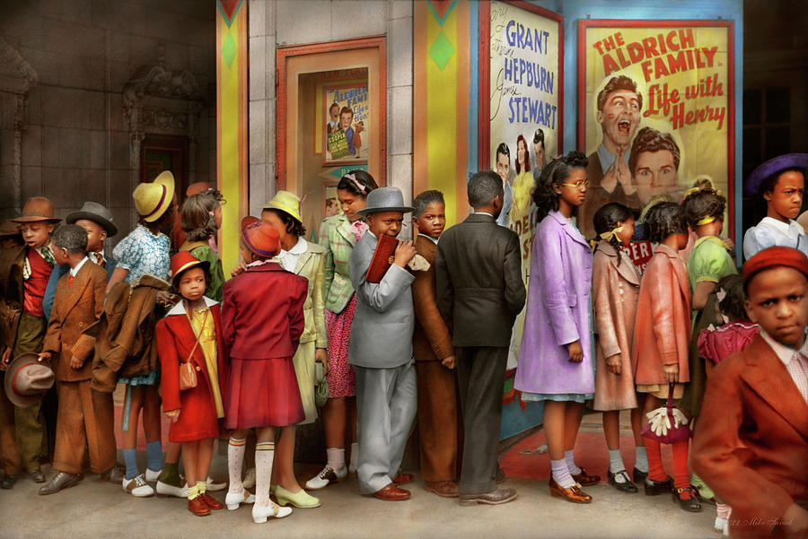 Children - The Sunday Matinee 1941 Photograph by Mike Savad