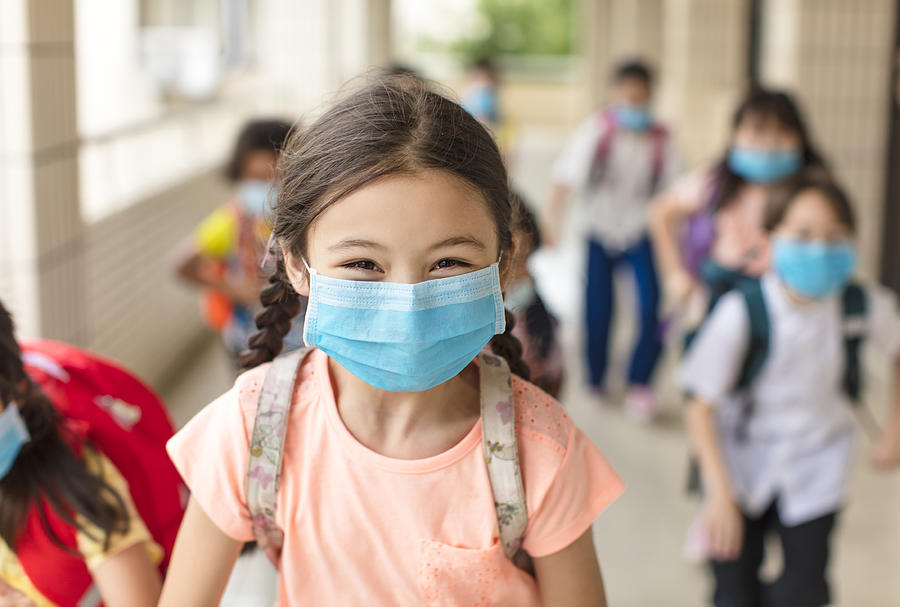 Children Wearing  Face Medical Mask Back To School After Covid-19 Quarantine Photograph by Tomwang112