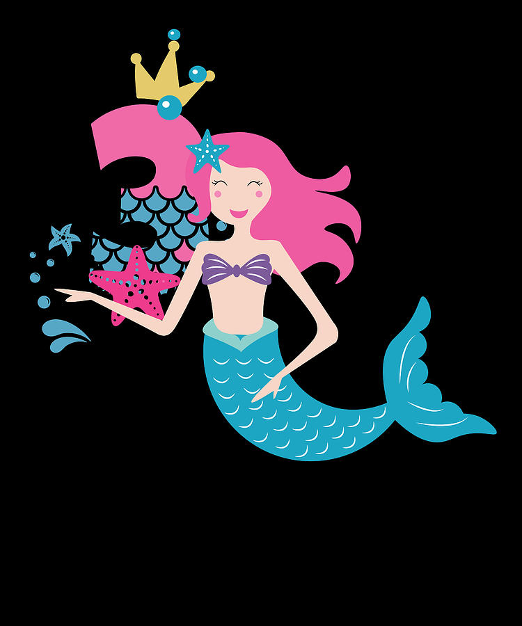 children-s-birthday-3-years-girl-mermaid-digital-art-by-kasera-pixels