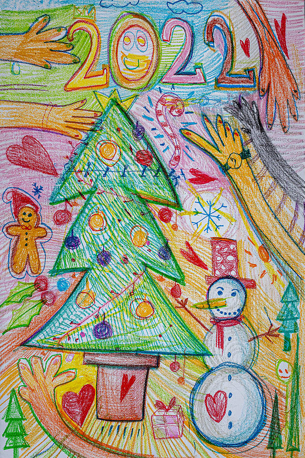 Childrens Christmas holiday poster Drawing by Dusan Stankovic