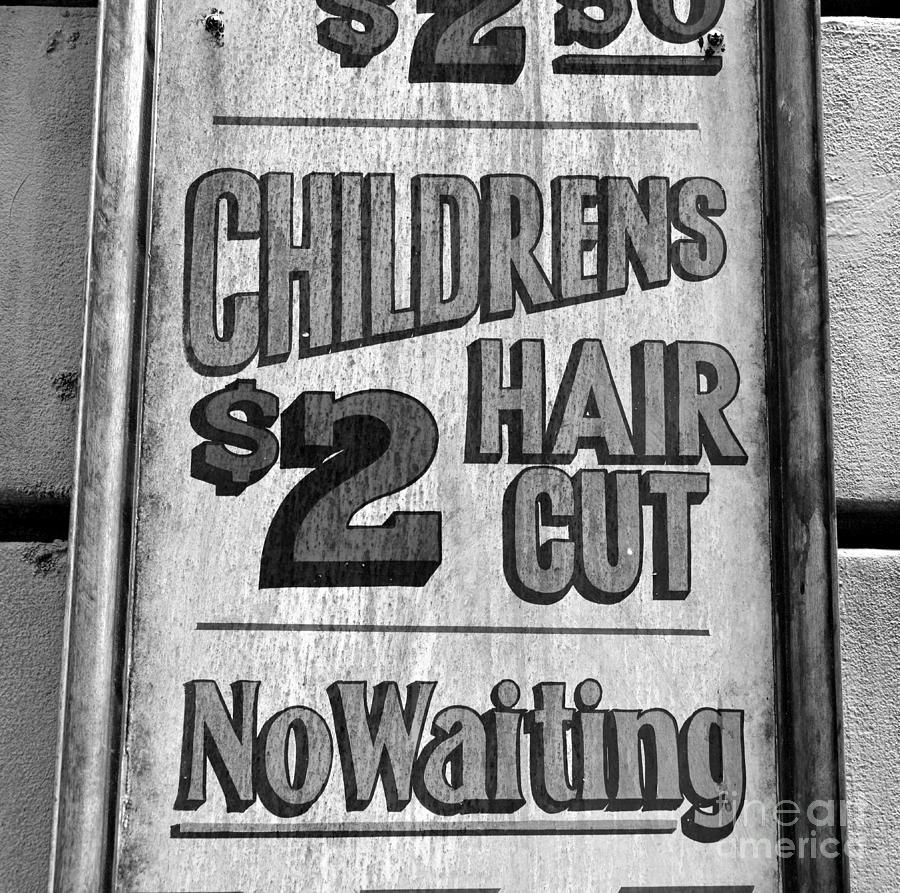 Childrens haircuts barbers sign Photograph by David Lee Thompson