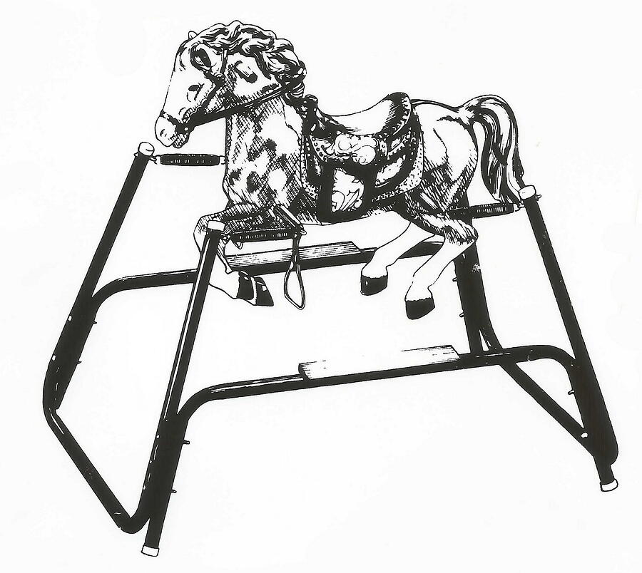 Childs Rocking Horse Drawing by Barbara Keith