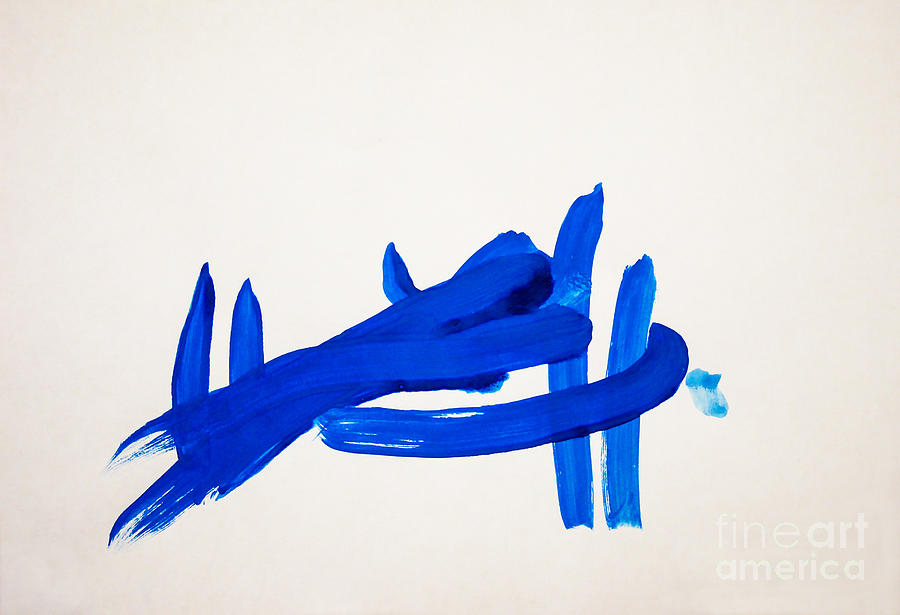 Blue brushstroke Painting by Zina Stromberg