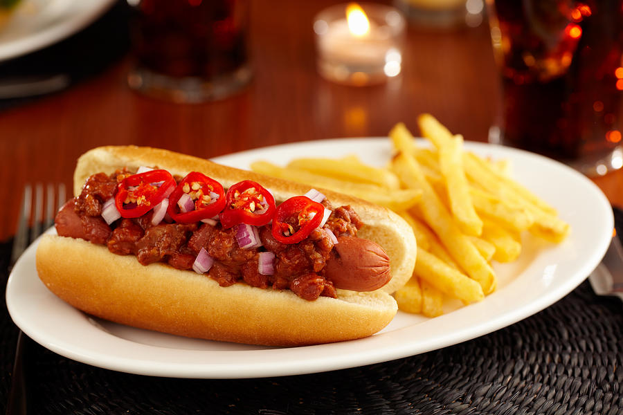 Chili Dog with hot peppers Photograph by Pjohnson1