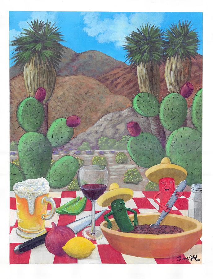 Chili Time in Cathedral City,Ca. Painting by Gerry High