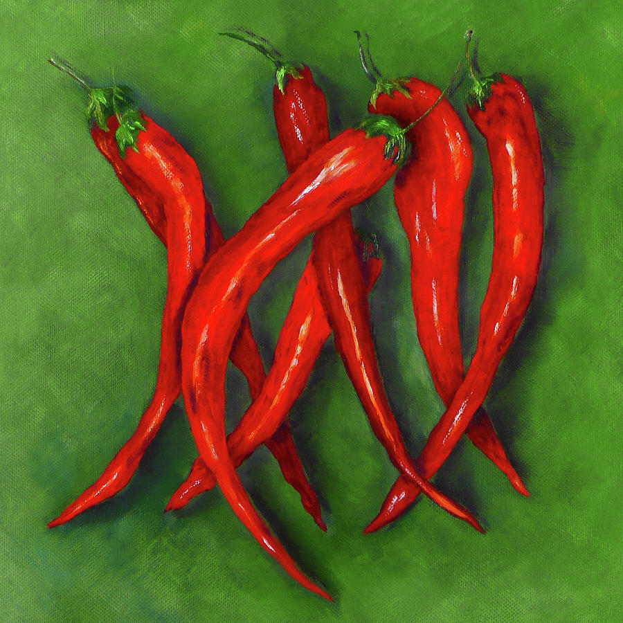 Chilies Painting by Vicki Rees