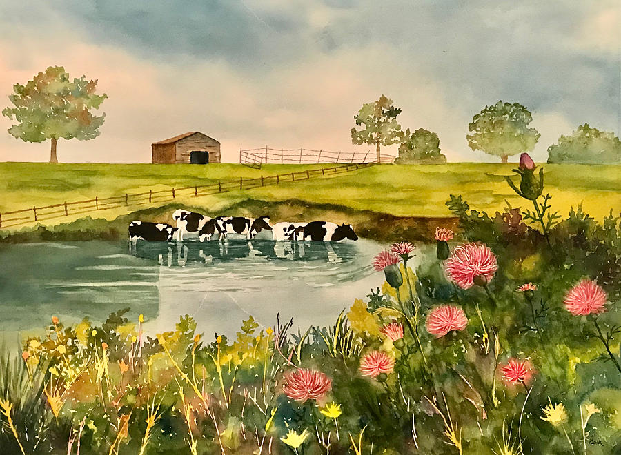 Chillin in the Pond Painting by Beth Fontenot