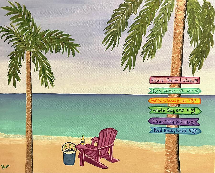 Chillin on the beach Painting by Pam Meixell - Fine Art America