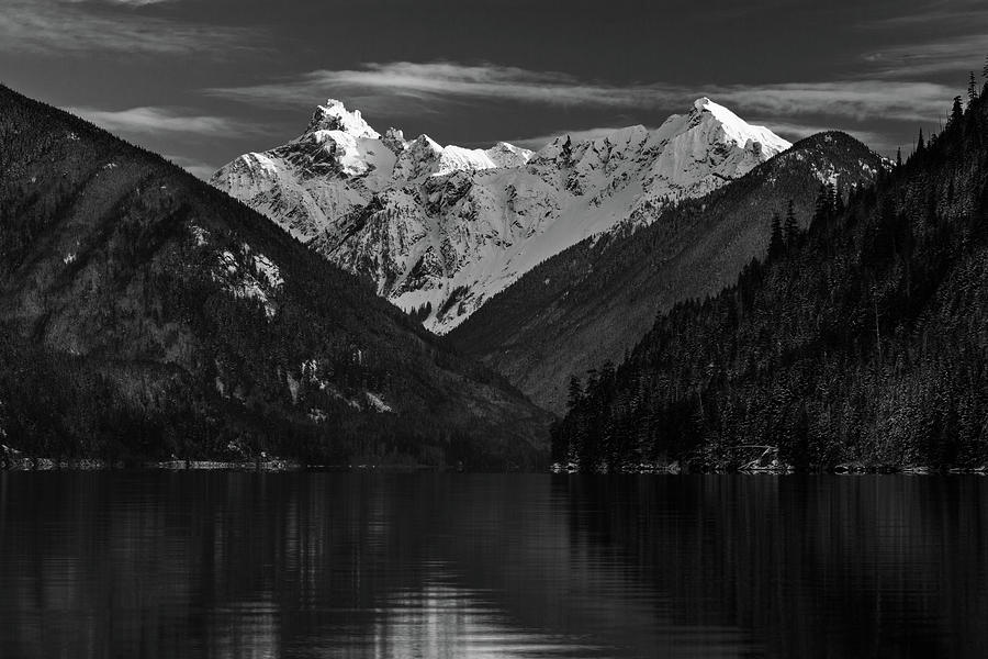 Chilliwack Lake and Mount Redoubt in Winter Photograph by Michael Russell