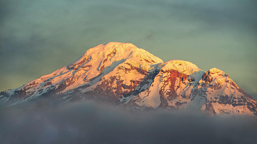 Chimborazo volcano at golden hour Photograph by Henri Leduc
