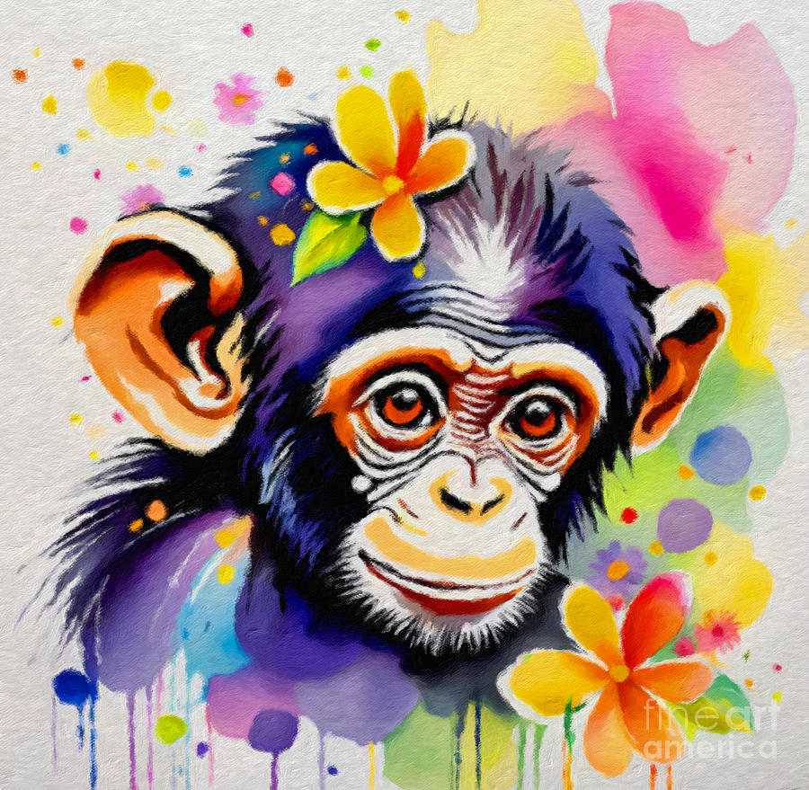 Chimpanzee Baby Digital Art by Lauries Intuitive