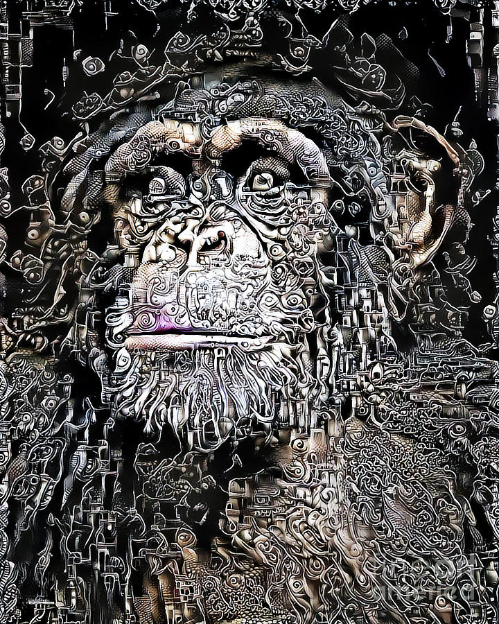 Chimpanzee in Surreal Expressionist Dream 20200519 Photograph by Wingsdomain Art and Photography