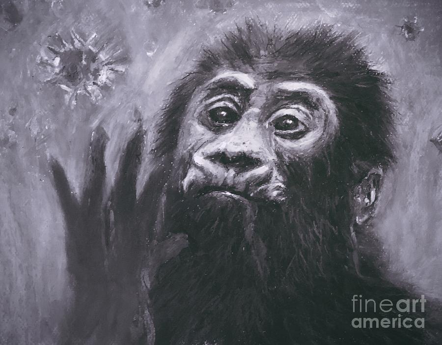 Chimpanzee Painting by Jieming Wang