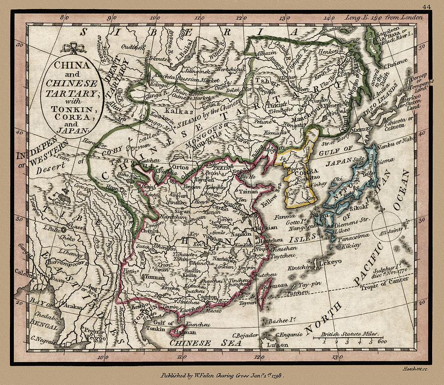 China and Chinese Tartary 1798 Map Photograph by Phil Cardamone