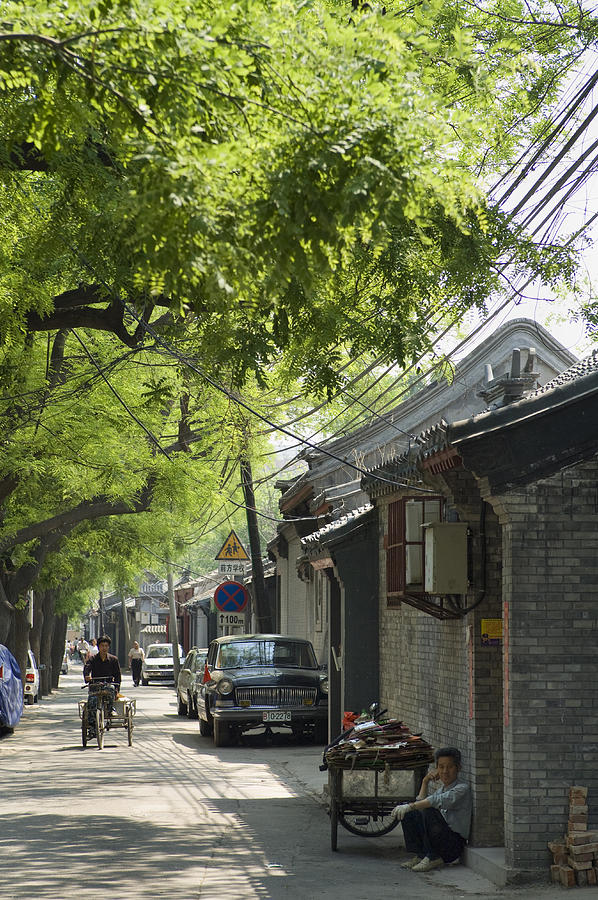 China, Beijing, Street in hutong Photograph by Karin Slade