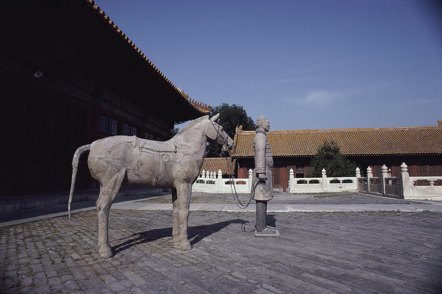 China, Beijing, The Forbidden City, terracotta warrior and horse Photograph by Seth Joel