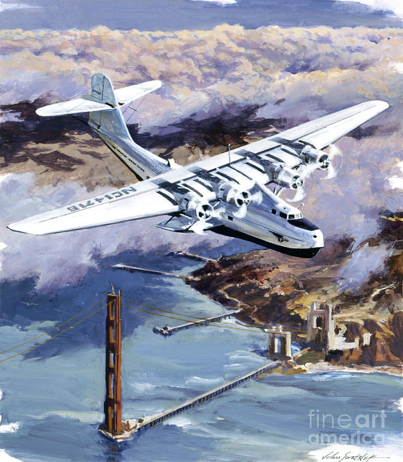 China Clipper Seaplane II Painting by John Swatsley