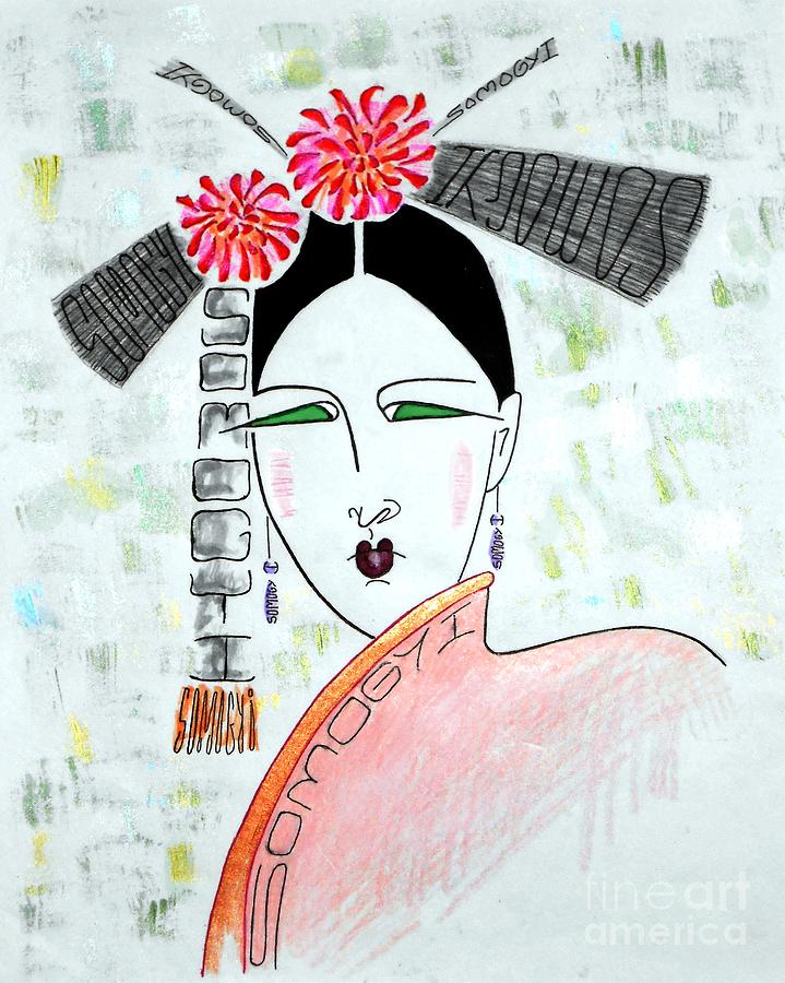 China Doll Painting by Jayne Somogy