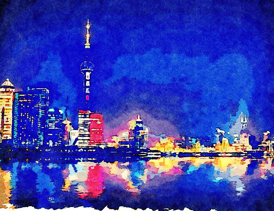 Vincent Van Gogh Painting - China Shanghai Watercolor Painting No. 14 by Aroy Studio