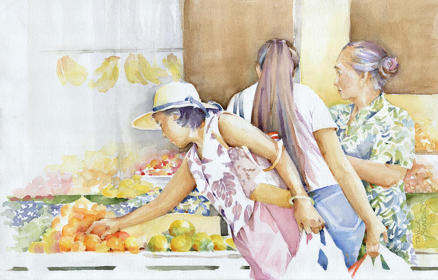 Vegetable Painting - Chinatown by Penny Taylor-Beardow