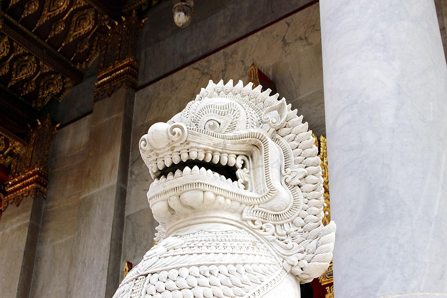 Chinese guardian lion statue Bangkok Thailand Photograph by Vincent Jary