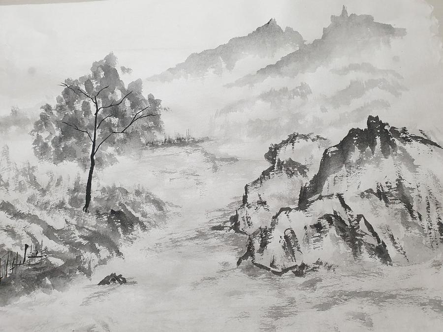 Chinese ink painting works by Hsu Wei-hua