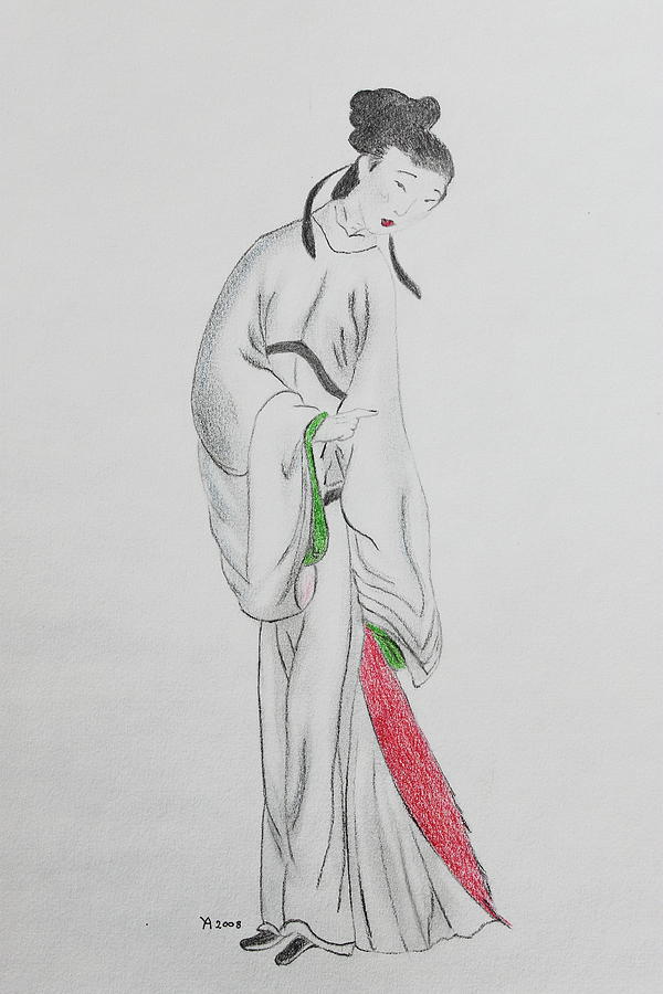 Chinese Lady Drawing by Yngve Alexandersson