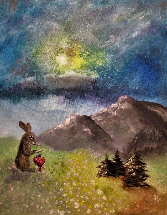 Chinese Lunar New Year Rabbit Painting by Lynn Raizel Lane