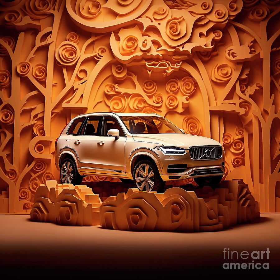 Chinese Papercut Style 168 Volvo Xc90 Car Drawing