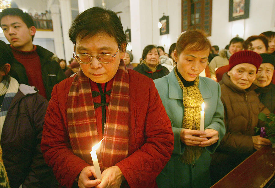 Chinese People Celebrate Christmas Photograph by China Photos