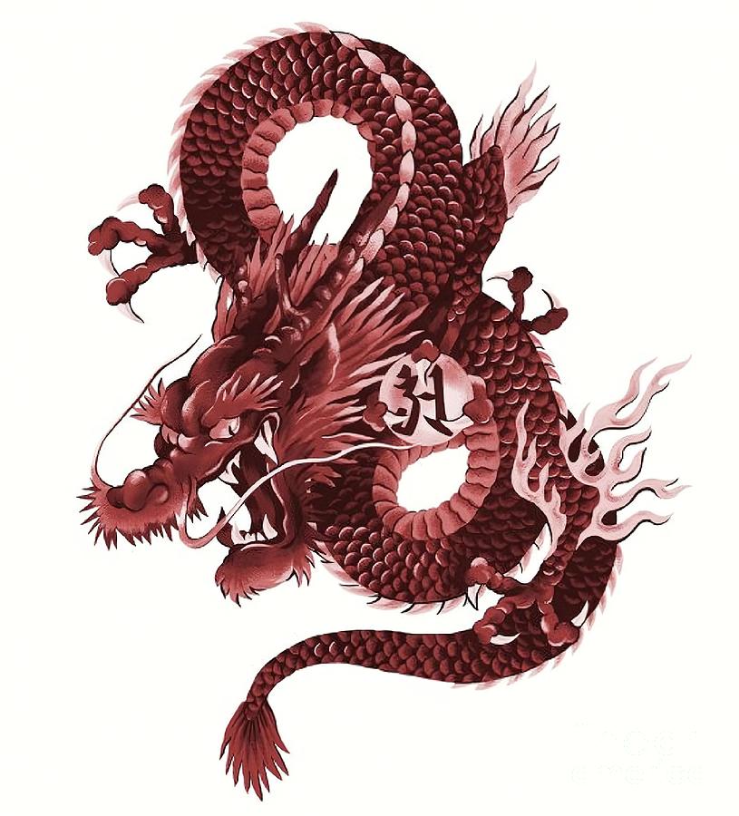 Chinese Red Dragon Painting by Reynolds Wilkinson | Pixels