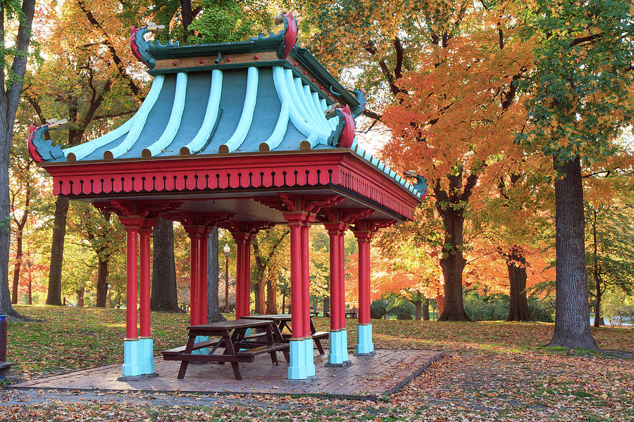 Chinese Shelter in Autumn Photograph by Scott Rackers
