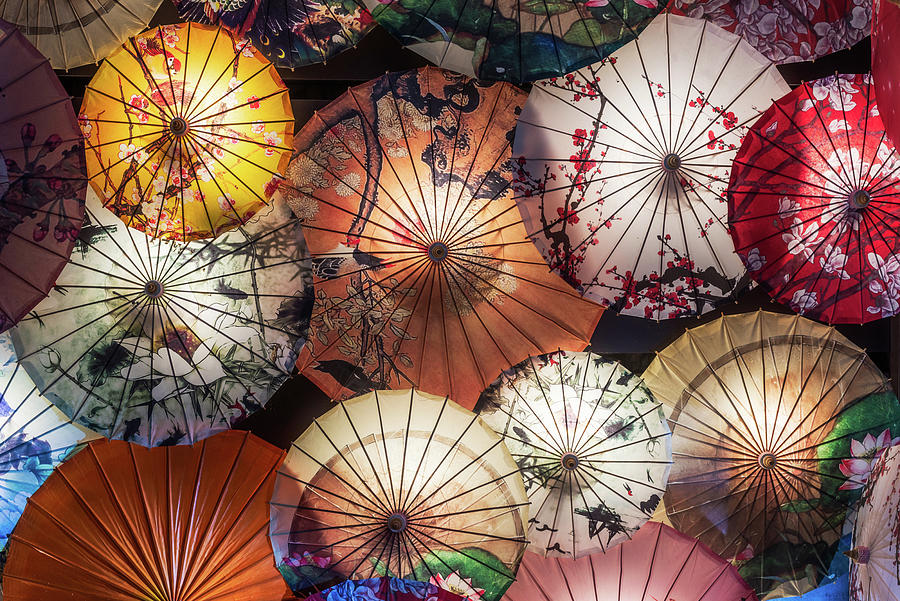 Chinese traditional umbrellas Photograph by Philippe Lejeanvre