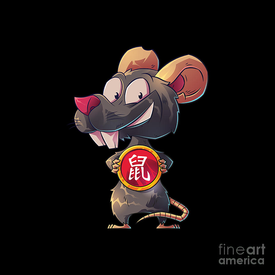 Animal Digital Art - Chinese Zodiac Year of The Rat Animal Sign Lunar New Year by Henri Sadut