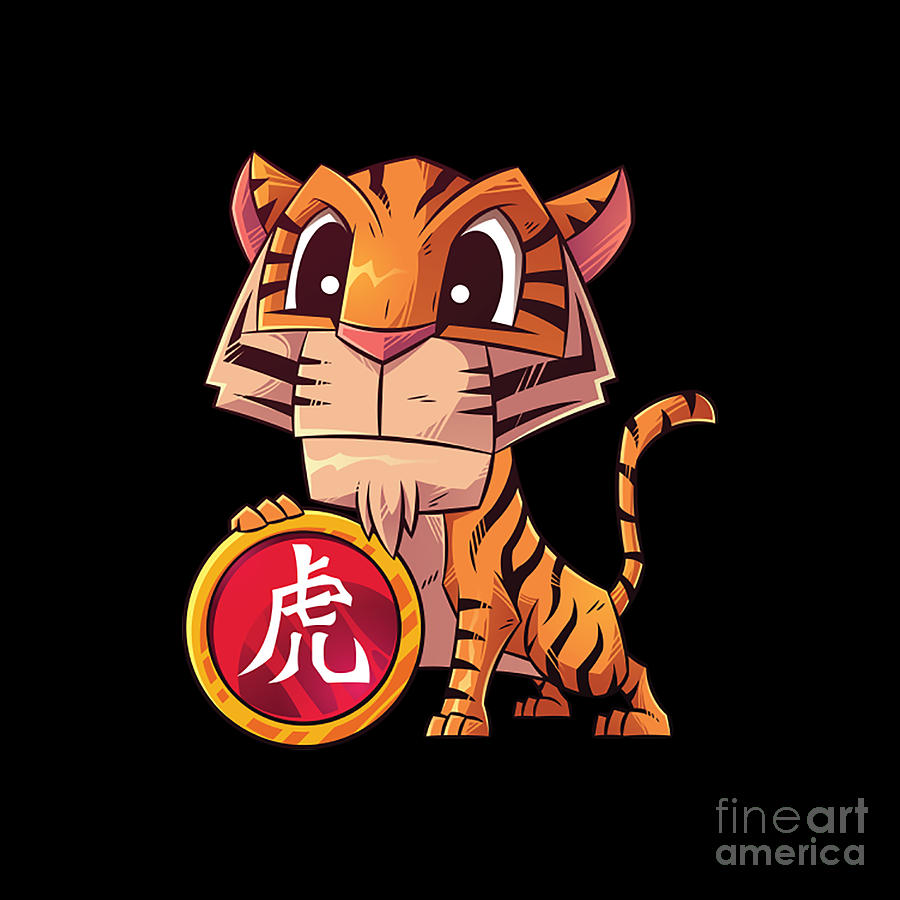Animal Digital Art - Chinese Zodiac Year of The Tiger Animal Sign Lunar New Year by Henri Sadut