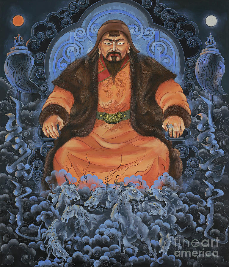 Chinggis Khaan Painting by Solongo Chuluuntsetseg