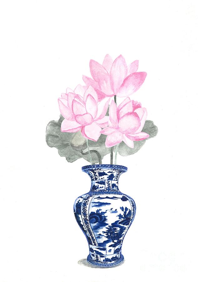 Chinoiserie chic, watercolor painting Painting by Green Palace - Fine ...