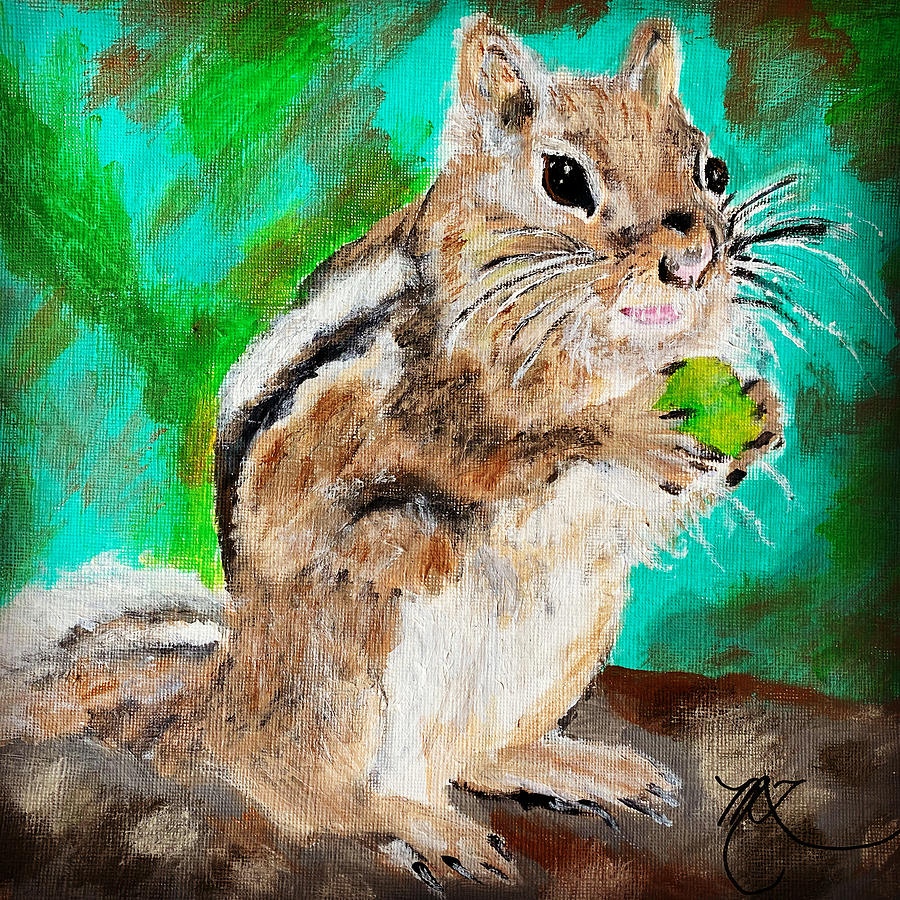 Chipmunk  Painting by Melody Fowler