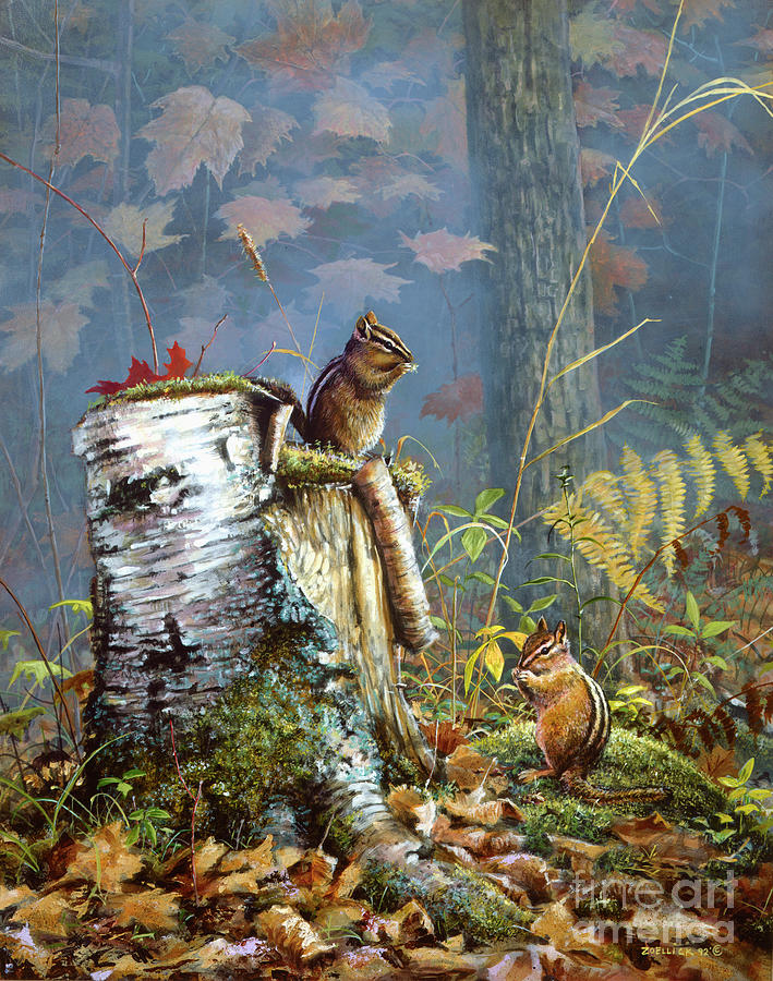 Chipmunks Painting by Scott Zoellick
