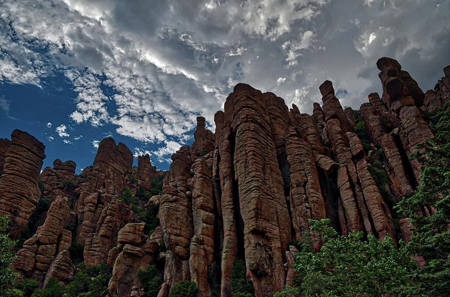Chiricahua National Monument Organ Pipe Rock Columns and Clouds Photograph by Chance Kafka