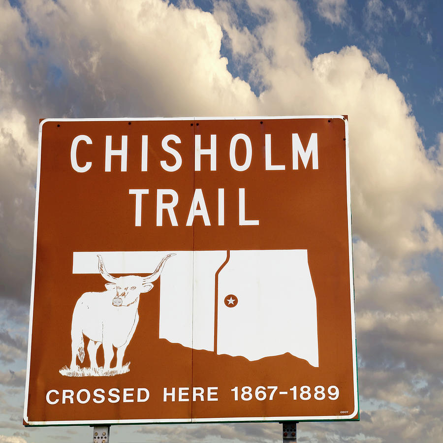 Chisholm Trail Crossing Oklahoma Square Photograph by Bob Pardue