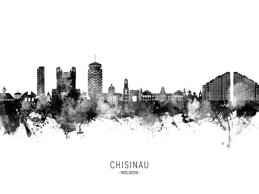 Chisinau Moldova Skyline #67 Digital Art by Michael Tompsett
