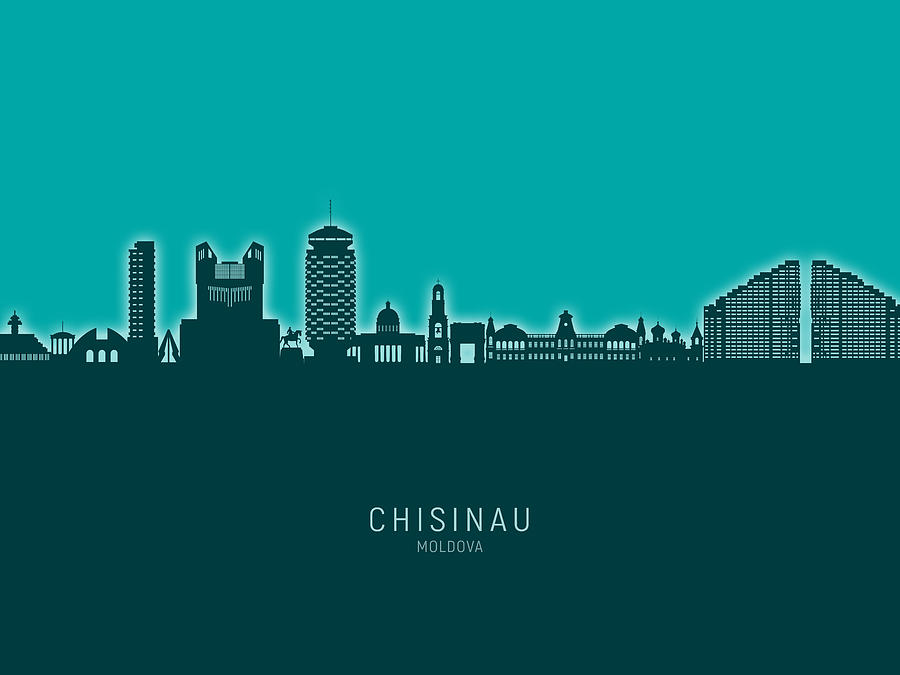 Chisinau Moldova Skyline #81 Digital Art by Michael Tompsett