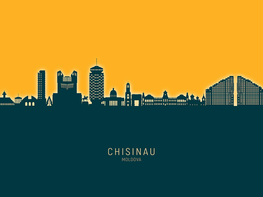 Chisinau Moldova Skyline #86 Digital Art by Michael Tompsett