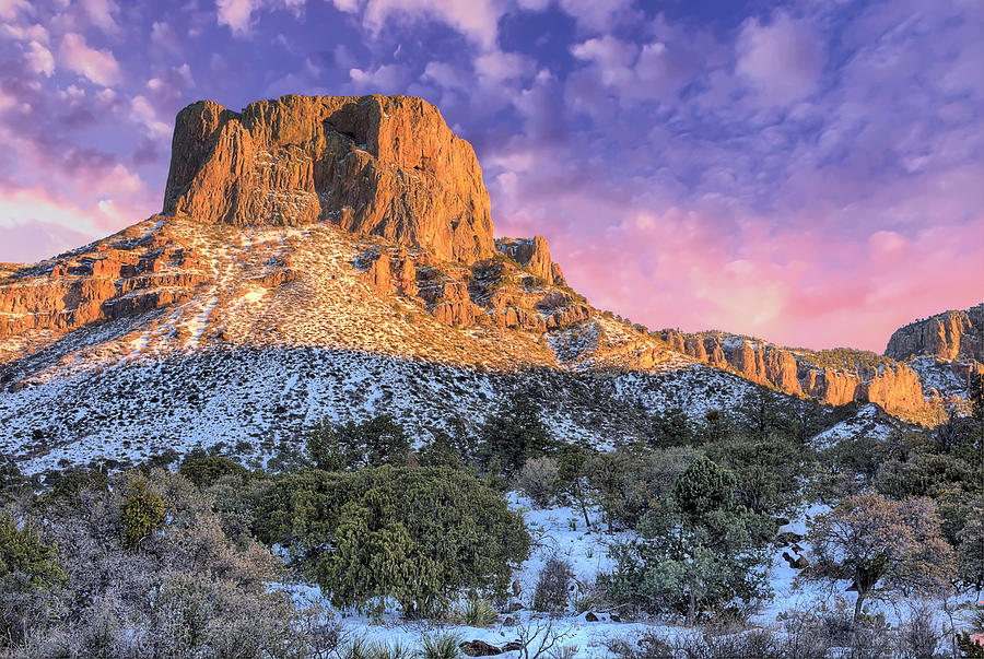 Chisos Basin Snow Photograph by JC Findley