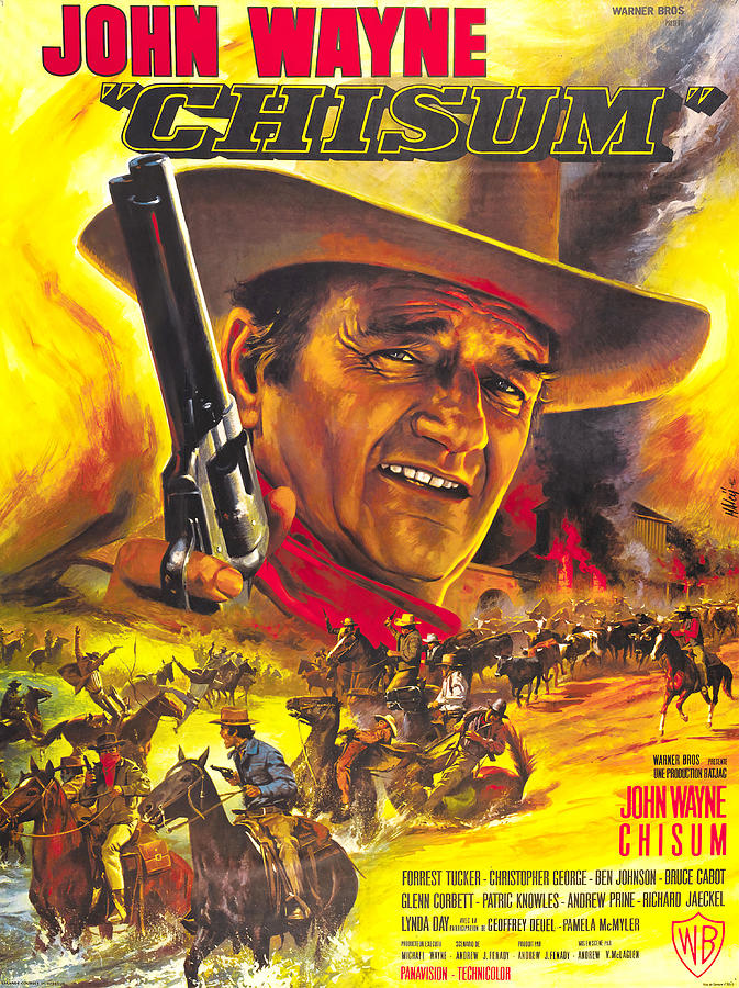 Chisum, 1970 - art by Jean Mascii Mixed Media by Movie World Posters
