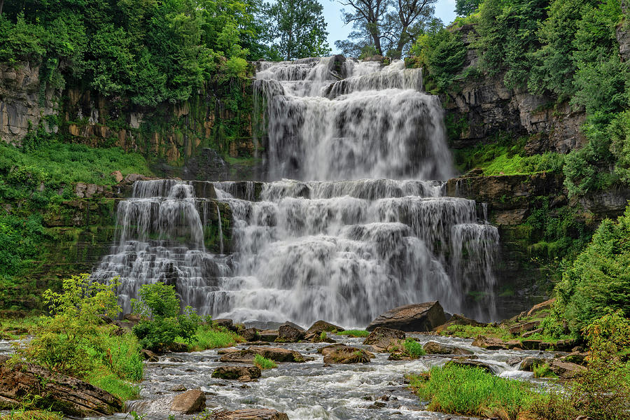 Chittenango Falls At Chittenango State Park In New York Photograph by Jim Vallee