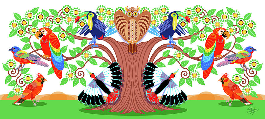 Chiva Bird Tree Digital Art by Tim Phelps