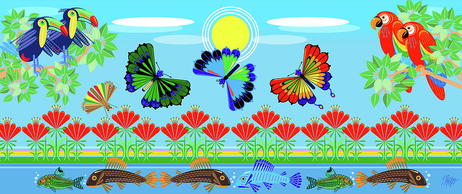 Chiva Colombian Rainforest Digital Art by Tim Phelps