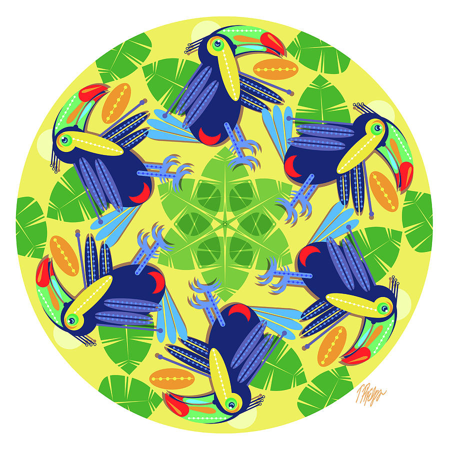 Chiva Toucan Sprial Mango Mandala Digital Art by Tim Phelps